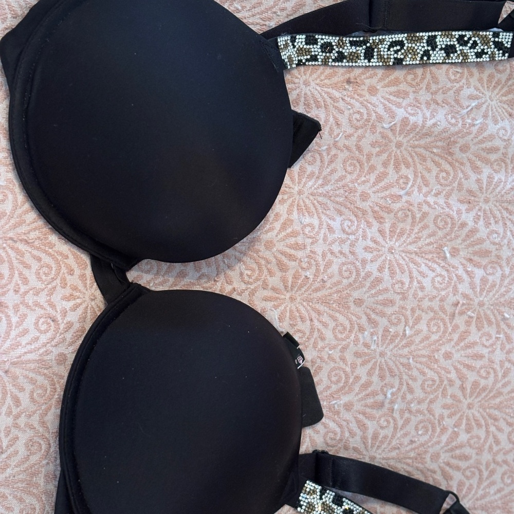 Victoria's Secret Black Bra with Gold Accents